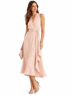 Lauren Ralph Lauren Pink Georgette Halter A-Line Dress Size 10 NWT
